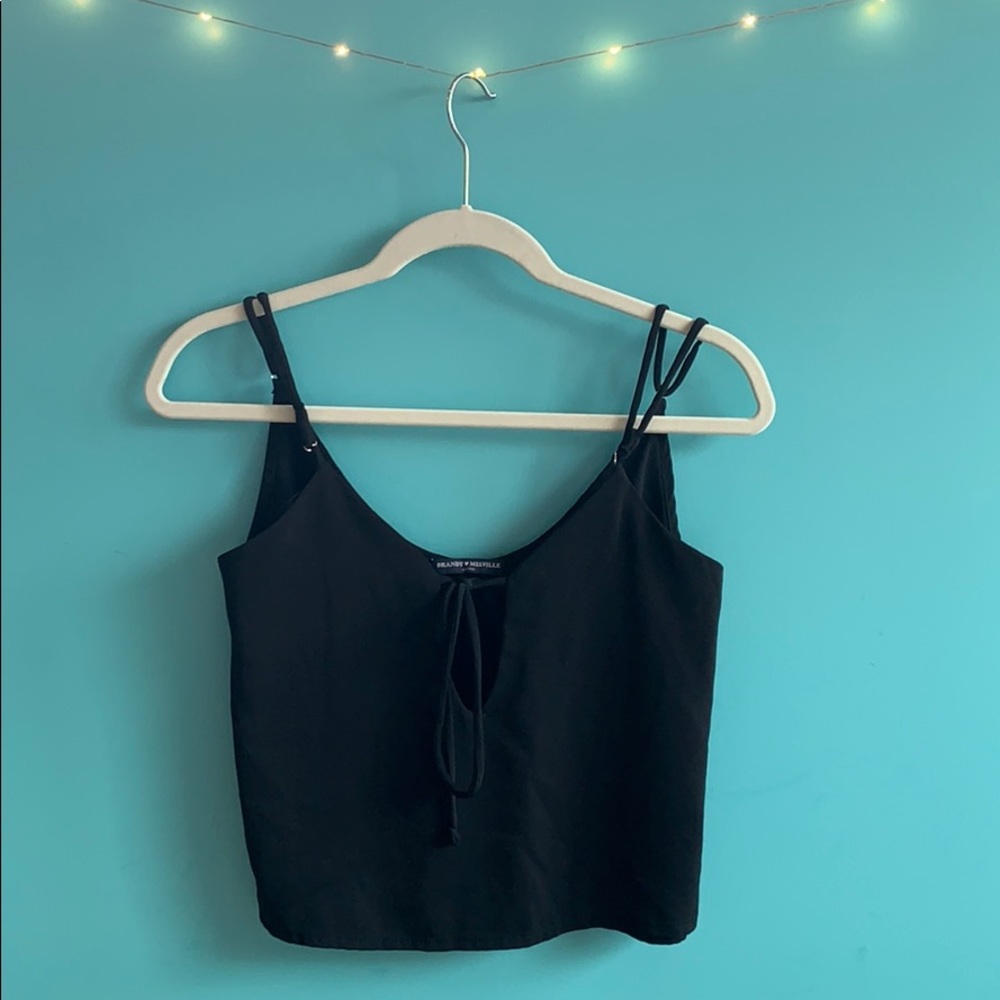 Brandy Melville - Polyester/Cotton Black Tie Tank